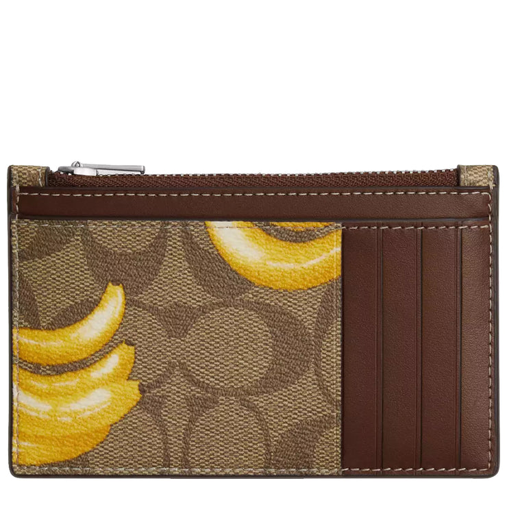 Buy Coach Zip Card Case In Signature Canvas With Banana Print in Khaki/ Dark Saddle CR410 Online in Singapore | PinkOrchard.com