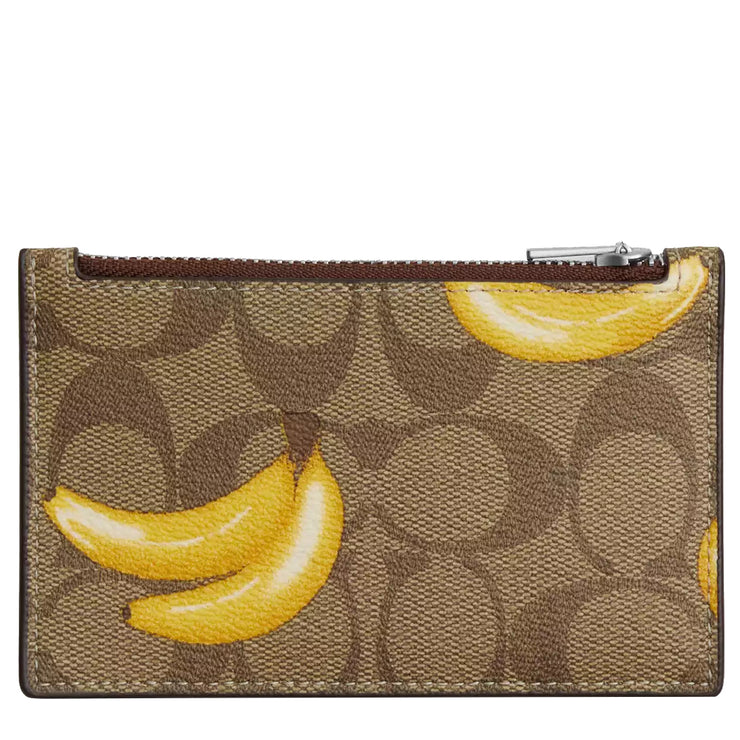 Buy Coach Zip Card Case In Signature Canvas With Banana Print in Khaki/ Dark Saddle CR410 Online in Singapore | PinkOrchard.com