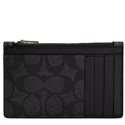 Buy Coach Zip Card Case In Signature Canvas in Charcoal/ Black CV764 Online in Singapore | PinkOrchard.com