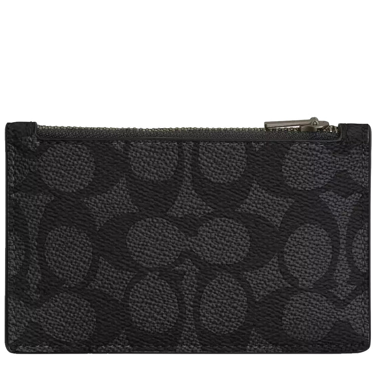 Buy Coach Zip Card Case In Signature Canvas in Charcoal/ Black CV764 Online in Singapore | PinkOrchard.com