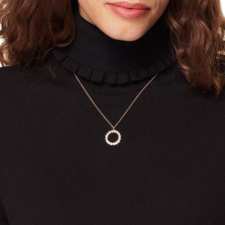 Buy Kate Spade Full Circle Mini Pendant Necklace in Clear/ Rose Gold O0RU2365 Online in Singapore | PinkOrchard.com