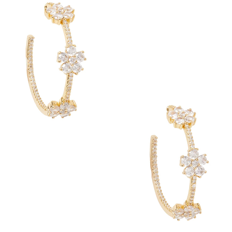 Buy Kate Spade Gleaming Gardenia Flower Hoops Earrings in Clear/ Gold o0ru3138 Online in Singapore | PinkOrchard.com