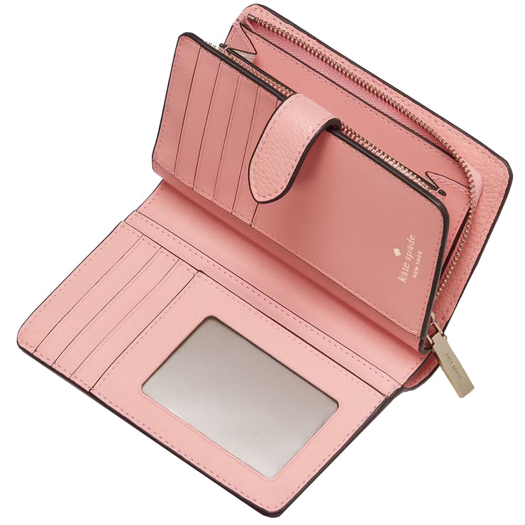 Buy Kate Spade Leila Medium Compact Bifold Wallet in Peachy Rose WLR00394 Online in Singapore | PinkOrchard.com