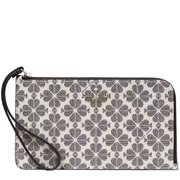 Buy Kate Spade Lucy Spade Flower Medium L-Zip Wristlet in Black Multi KG487 Online in Singapore | PinkOrchard.com