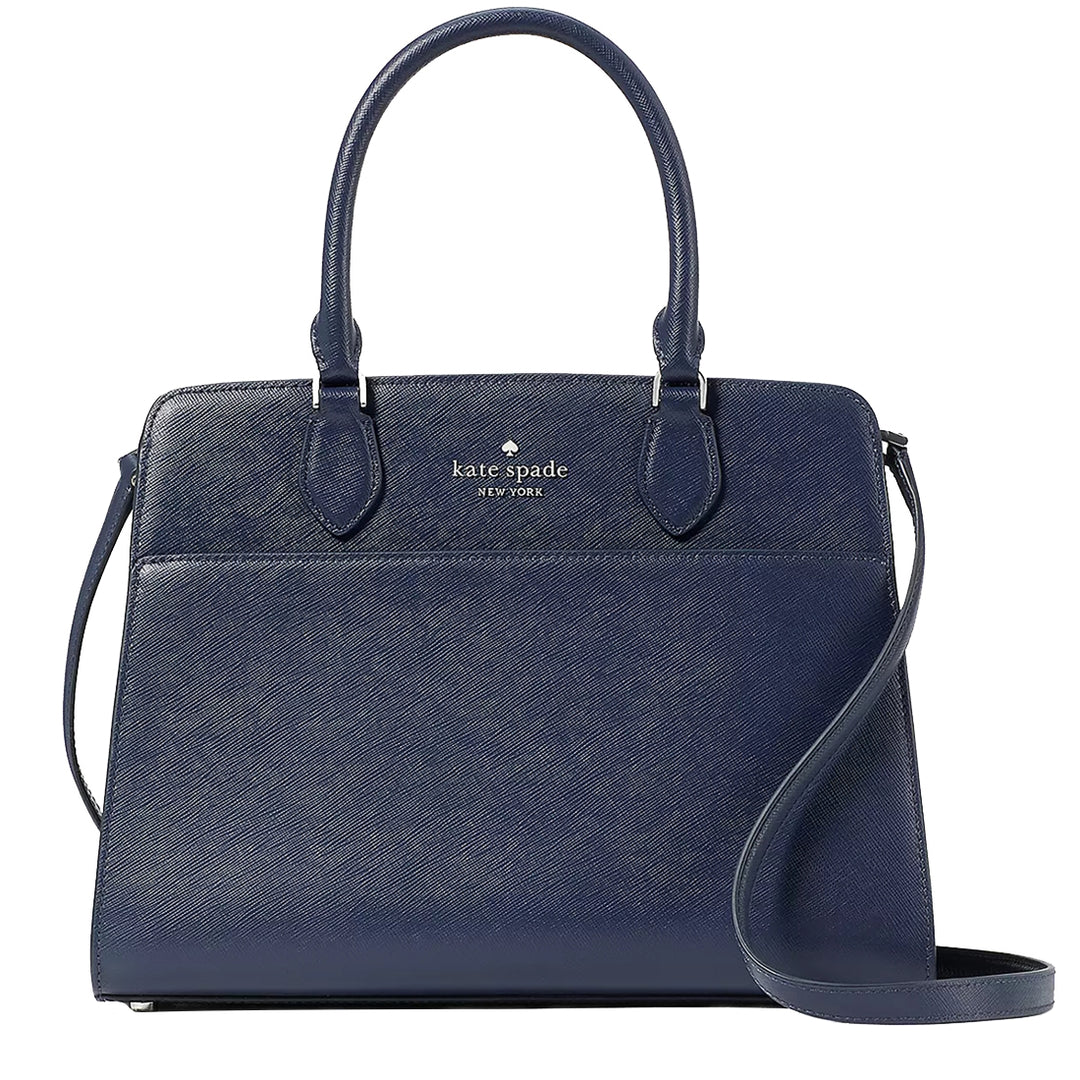 Buy Kate Spade Madison Saffiano Leather Medium Satchel Bag In Parisan Navy kc436 Online in Singapore PinkOrchard