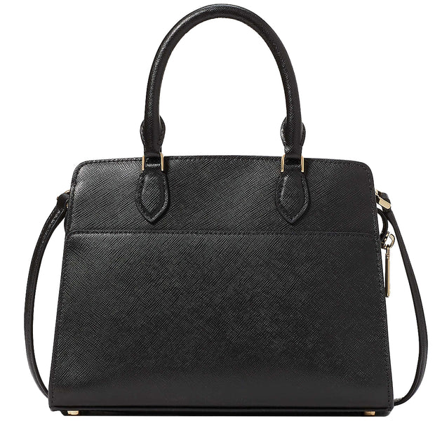 Buy Kate Spade Madison Saffiano Leather Small Satchel Bag in Black ...