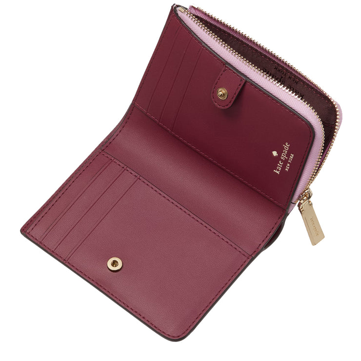 Kate Spade Madison Small L Zip Wallet in Berry Cream KH615