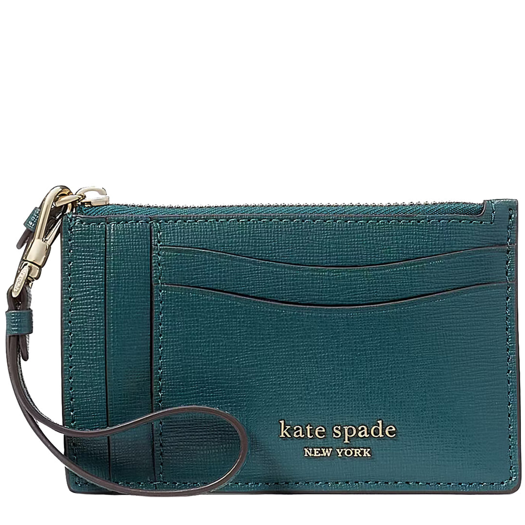 Kate offers Spade Women's Black Wristlet with Embroidered Green Parrot Tropical NWT