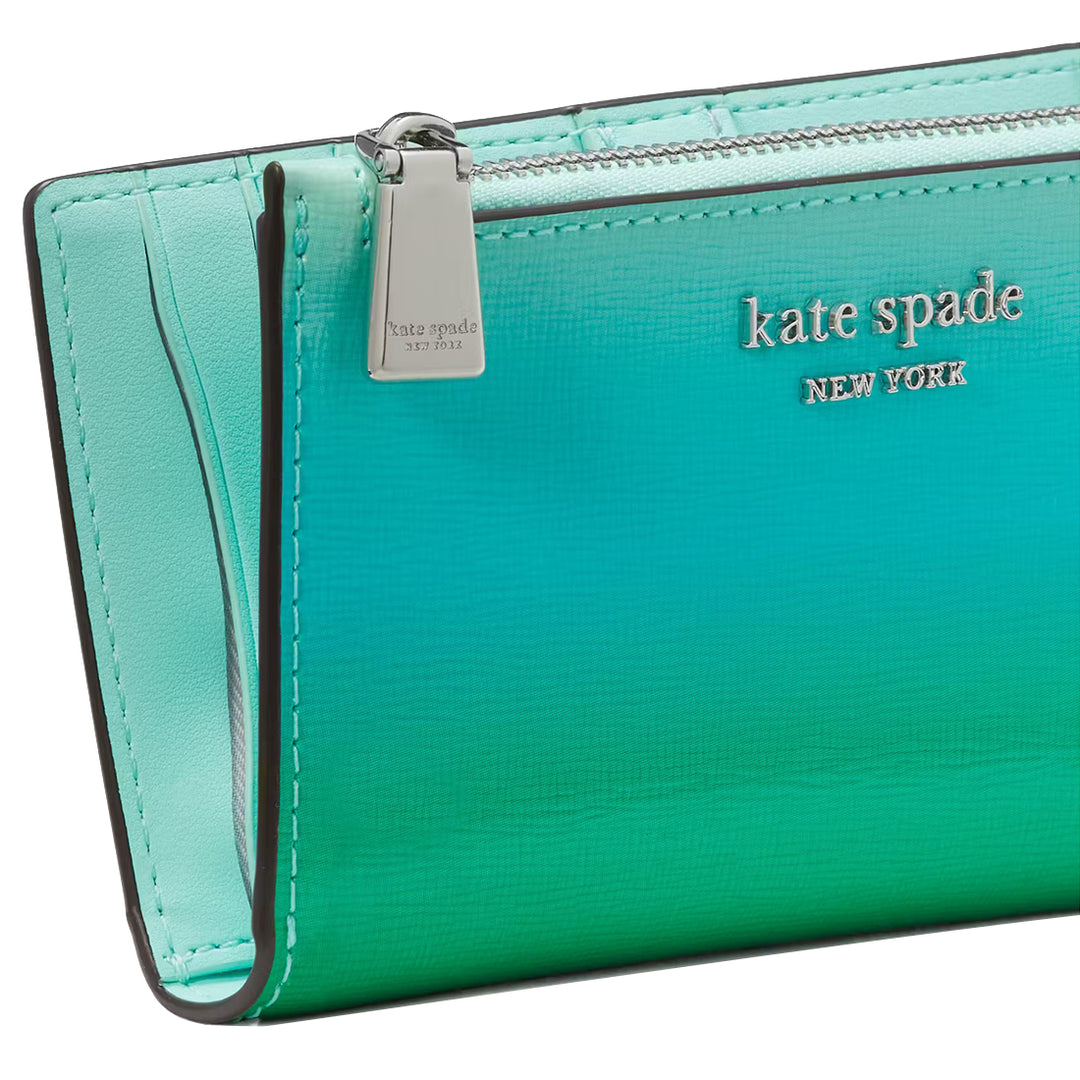 Buy Kate Spade Morgan Ombre Small Slim Bifold Wallet in Mint Liqueur Multi KH179 Online in Singapore PinkOrchard