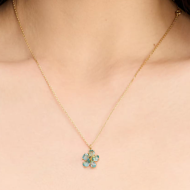 Buy Kate Spade Paradise Flower Mini Pendant Necklace in Blue Gold KH559 Online in Singapore | PinkOrchard.com