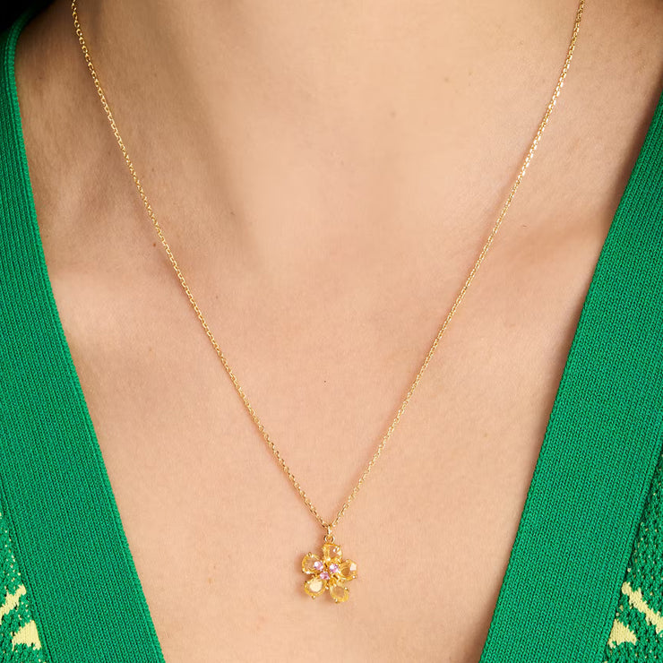 Buy Kate Spade Paradise Flower Mini Pendant Necklace in Yellow Gold KH560 Online in Singapore | PinkOrchard.com