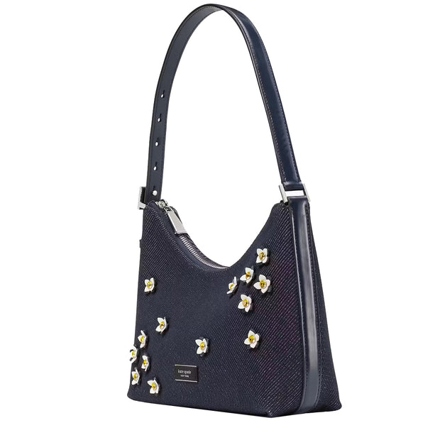 Buy Kate Spade Sam Icon Floral Embellished Denim Small Shoulder Bag in Indigo Multi KB130 Online in Singapore | PinkOrchard.com