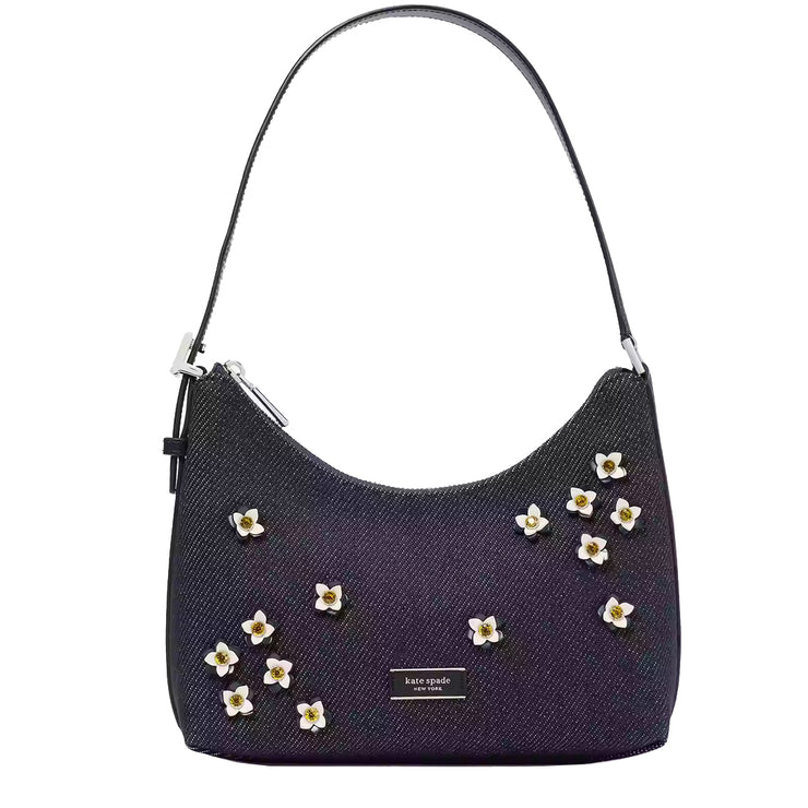 Buy Kate Spade Sam Icon Floral Embellished Denim Small Shoulder Bag in Indigo Multi KB130 Online in Singapore | PinkOrchard.com