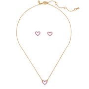 Buy Kate Spade Scrunched Scallops Heart Pendant Necklace And Studs Earrings Set in Fuchsia KL123 Online in Singapore | PinkOrchard.com