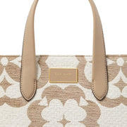 Buy Kate Spade Spade Flower Monogram Manhattan Chenille Small Tote Bag in Timeless Taupe Multi K9960 Online in Singapore | PinkOrchard.com