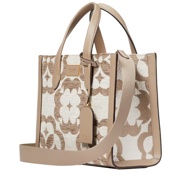 Buy Kate Spade Spade Flower Monogram Manhattan Chenille Small Tote Bag in Timeless Taupe Multi K9960 Online in Singapore | PinkOrchard.com