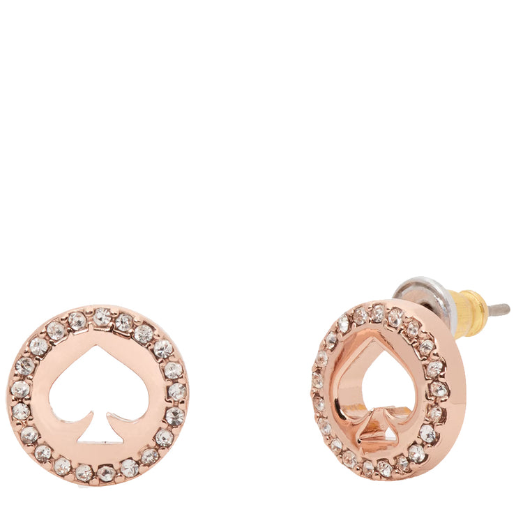 Buy Kate Spade Spot The Spade Pave Halo Spade Studs Earrings in Clear/ Rose Gold o0ru2605 Online in Singapore | PinkOrchard.com