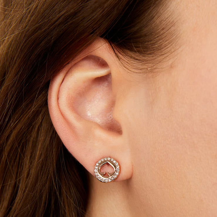 Buy Kate Spade Spot The Spade Pave Halo Spade Studs Earrings in Clear/ Rose Gold o0ru2605 Online in Singapore | PinkOrchard.com