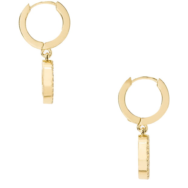 Buy Kate Spade Spot The Spade Pave Huggies Earrings in Clear/ Gold k9175 Online in Singapore | PinkOrchard.com