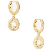 Buy Kate Spade Spot The Spade Pave Huggies Earrings in Clear/ Gold k9175 Online in Singapore | PinkOrchard.com