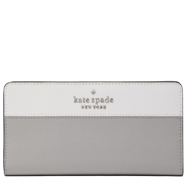 Buy Kate Spade Staci Colorblock Large Slim Bifold Wallet in Nimbus Grey Multi wlr00122 Online in Singapore | PinkOrchard.com