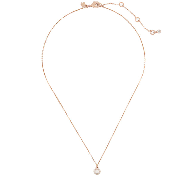 Kate Spade You're A Gem Pave Halo Pendant in Clear/ Rose Gold KK012