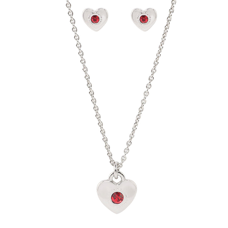 Buy Marc Jacobs Heart Necklace & Earrings Set in Silver/ Siam J341MT1PF21 Online in Singapore | PinkOrchard.com