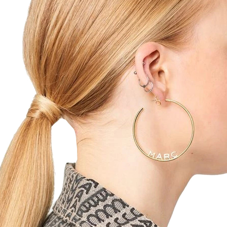 Buy Marc Jacobs Monogram Hoops Earrings in Gold J207M03FA22 Online in Singapore | PinkOrchard.com