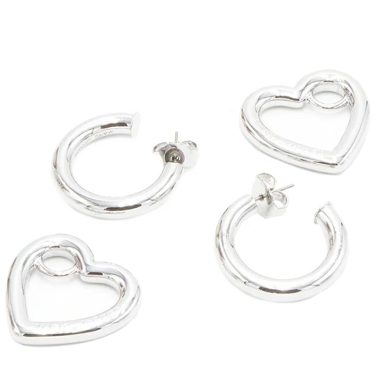 Buy Marc Jacobs The Charmed Double Heart Hoops Earrings in Silver J202MT4RE22 Online in Singapore | PinkOrchard.com