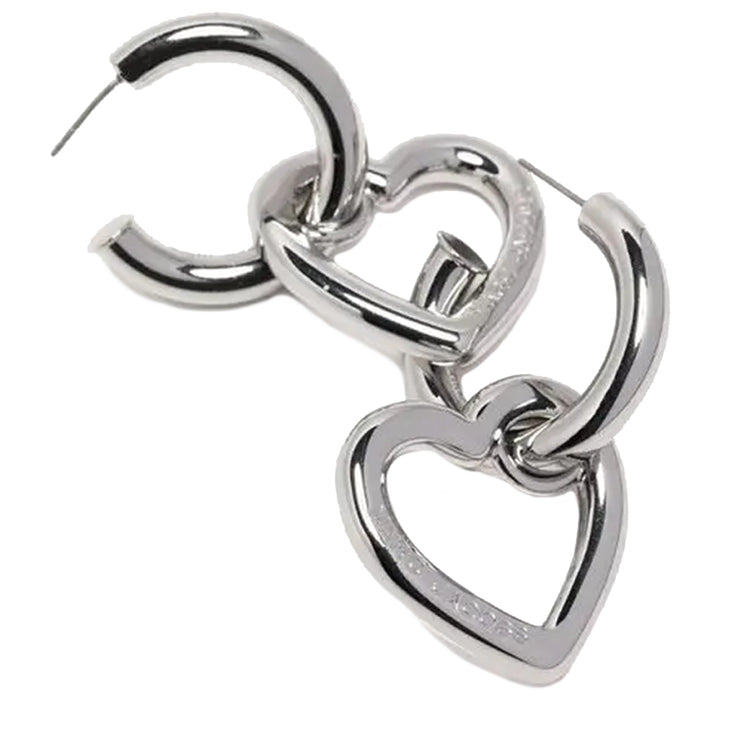 Buy Marc Jacobs The Charmed Double Heart Hoops Earrings in Silver J202MT4RE22 Online in Singapore | PinkOrchard.com