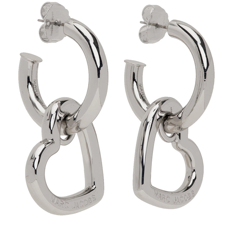 Buy Marc Jacobs The Charmed Double Heart Hoops Earrings in Silver J202MT4RE22 Online in Singapore | PinkOrchard.com