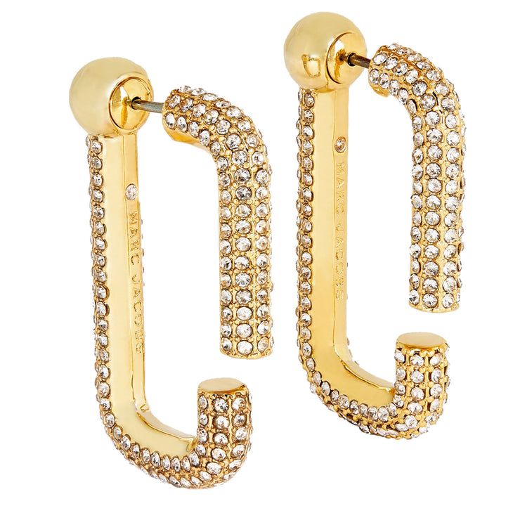 Marc Jacobs The J Marc Crystal Hoops Earrings in Gold J206MT2RE22