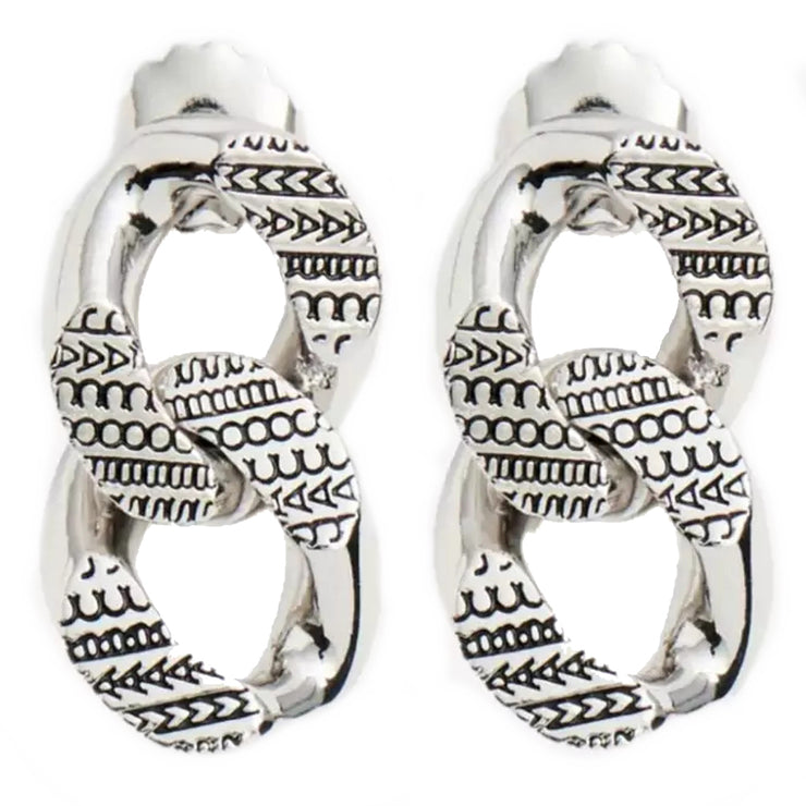 Marc Jacobs The Monogram Chain Link Earrings in Light Antique Silver 2F3JER001J28