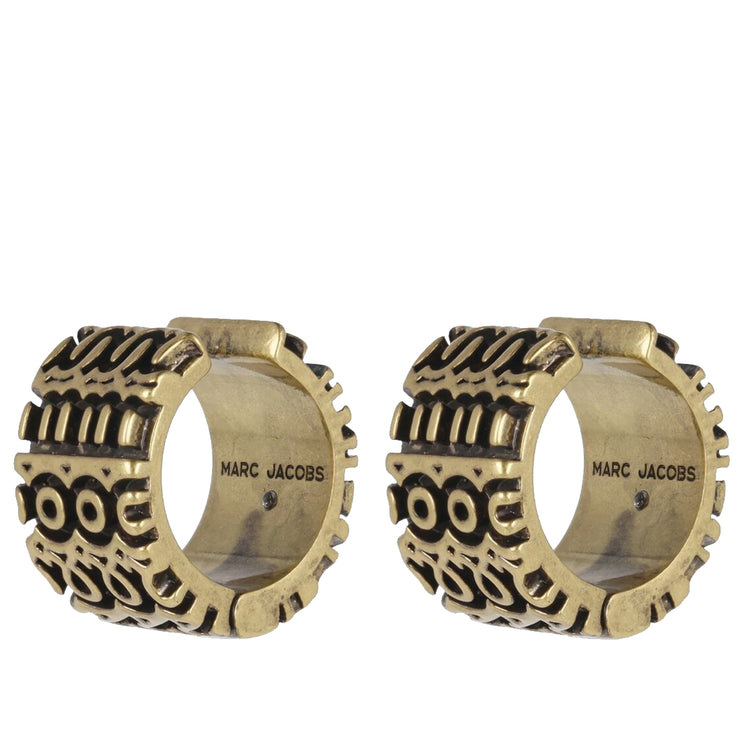 Buy Marc Jacobs The Monogram Engraved Hoops Earrings in Aged Gold 2P3JER001J15 Online in Singapore | PinkOrchard.com