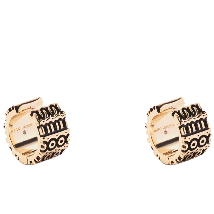 Buy Marc Jacobs The Monogram Engraved Hoops Earrings in Aged Gold 2P3JER001J15 Online in Singapore | PinkOrchard.com