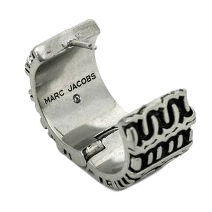 Buy Marc Jacobs The Monogram Engraved Hoops Earrings in Aged Silver 2P3JER001J15 Online in Singapore | PinkOrchard.com