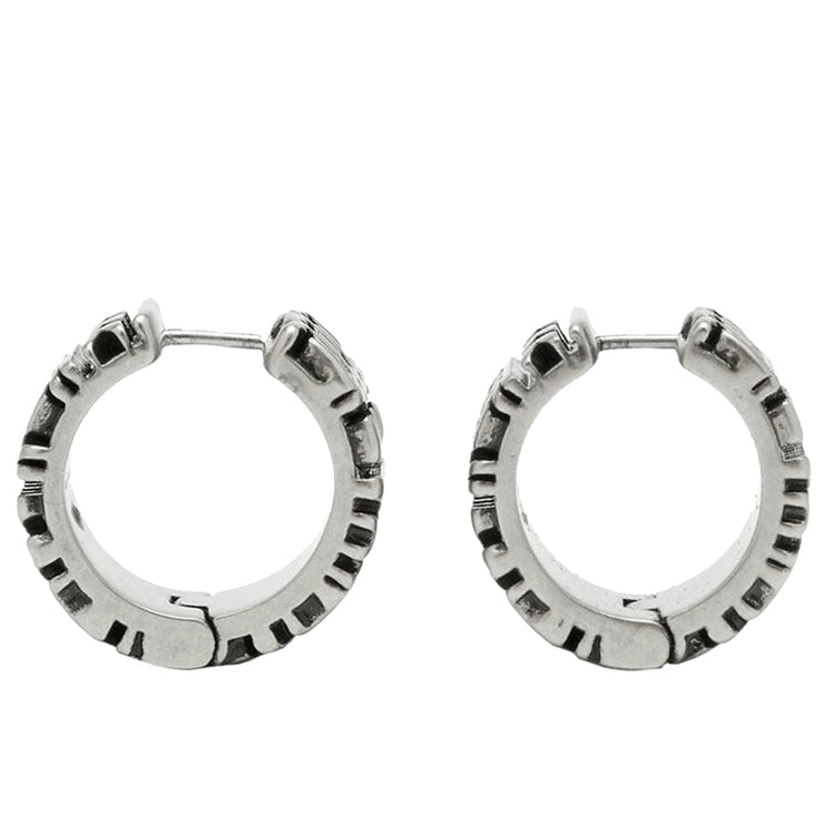 Buy Marc Jacobs The Monogram Engraved Hoops Earrings in Aged Silver 2P3JER001J15 Online in Singapore | PinkOrchard.com