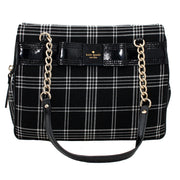 Kate Spade Primrose Hill Plaid Zippered Darcy Bag- Black