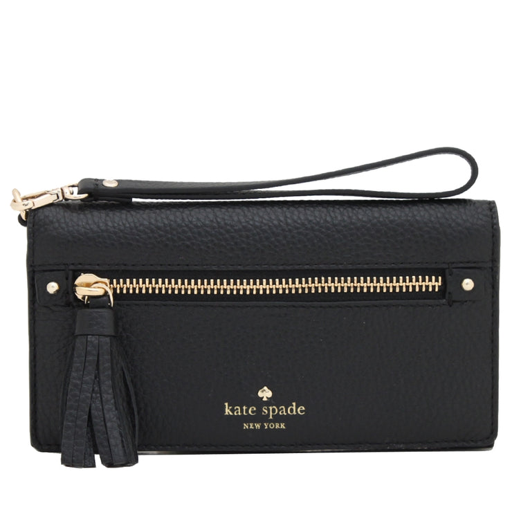 Kate Spade Spencer Court Rae Leather Wallet Wristlet- Black