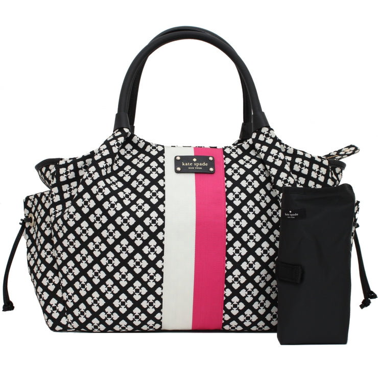 Kate Spade Classic Spade Stevie Baby Bag- Black- Cream