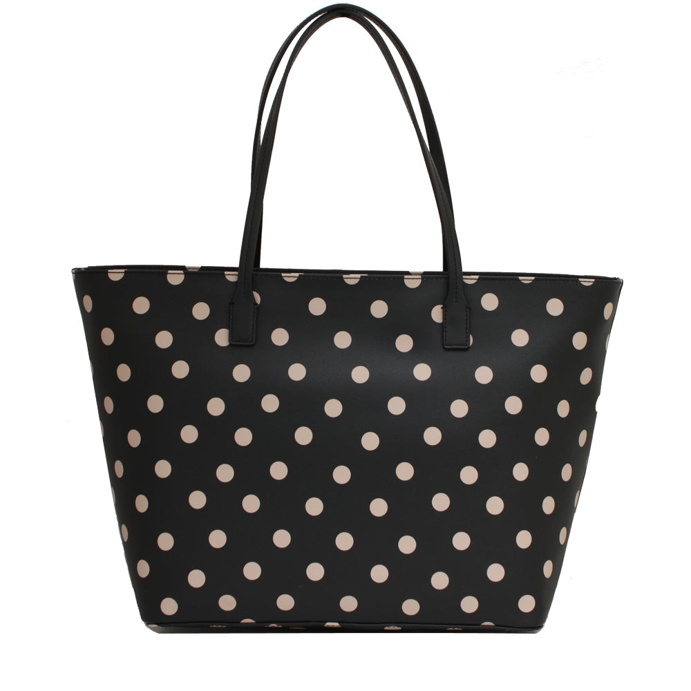 Kate Spade Black Avenue Margareta Leather and newest Canvas Tote