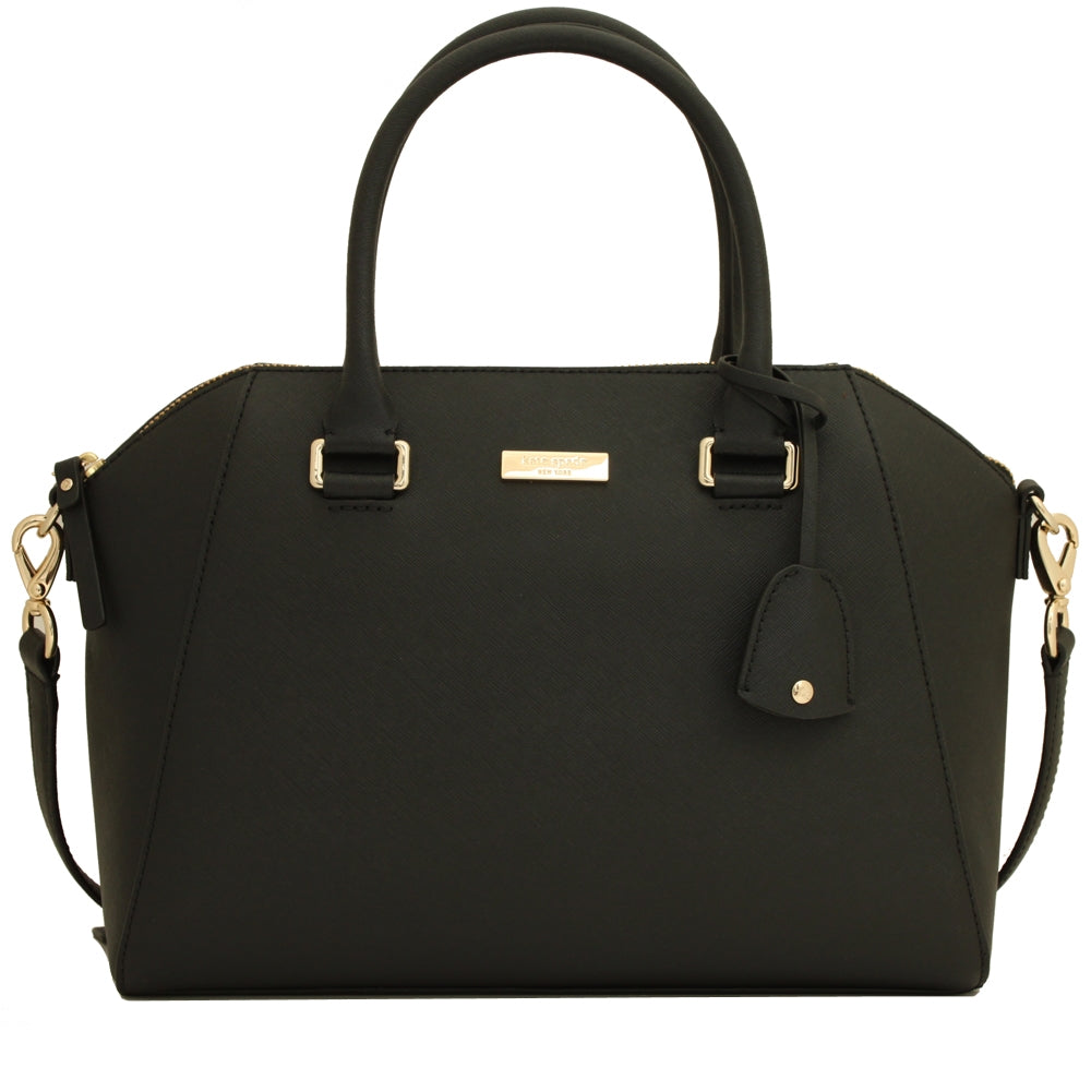 Kate Spade Leather Tilden Place Pippa Satchel Crossbody Bag Black WKRU4878 $398 outlet