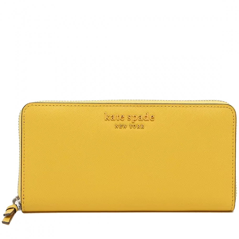 Kate Spade Cameron Monotone Large Continental Wallet in Vibrant Canary PinkOrchard