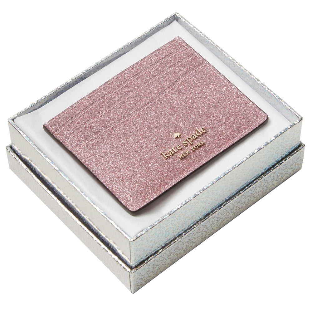 Kate spade pink glitter card holder sale