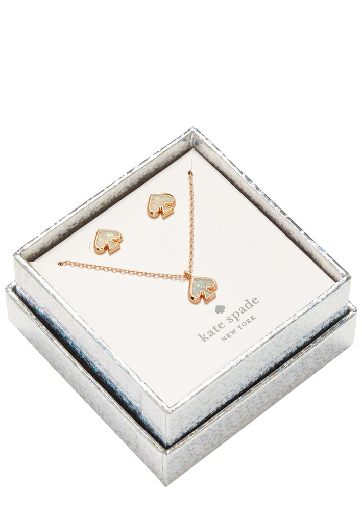 KATE SPADE NEW YORK store Pave Pendent and Studs Box Set, Gold/Diamond Gift Set, NWT