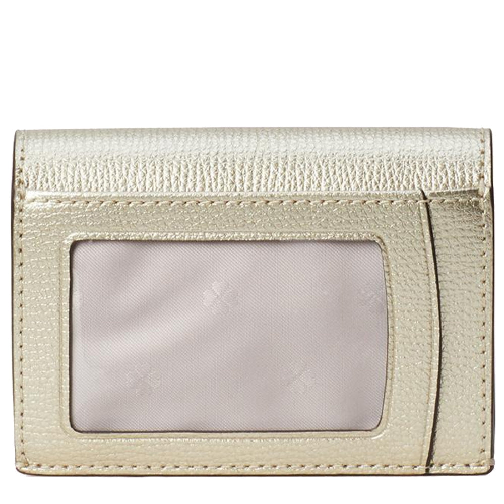 Kate Spade Metallic Gold Snap Wallet Leather Zip newest Back