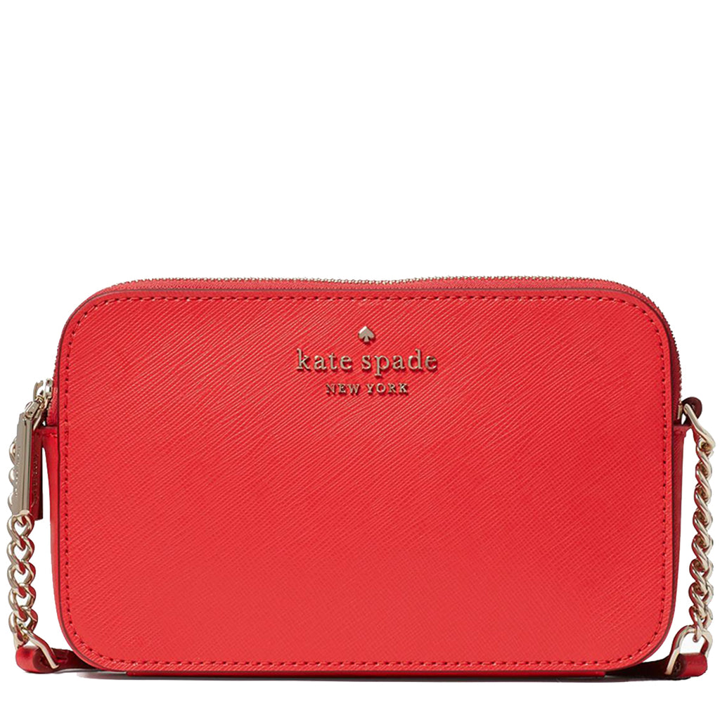 Kate Spade Staci Double Zip Small Crossbody Bag in Digital Red