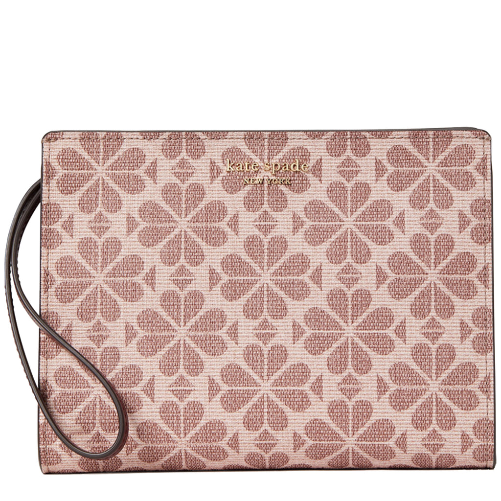 Spade Flower Coated Canvas Key Pouch