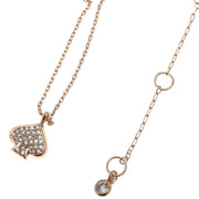 Kate Spade Heart to Heart Pave Mini Pendant Necklace Clear/ Rose Gold
