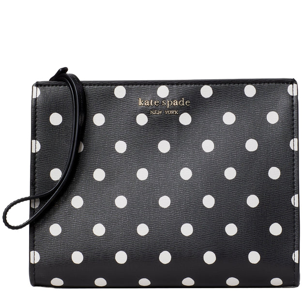 Kate Spade Spencer Sunshine Dot Gusseted Wristlet in Black Multi pwr00 ...